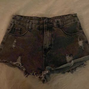 black denim jean shorts